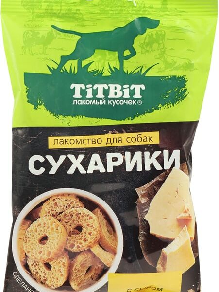 Лакомство для собак TiTBiT Сухарики с сыром 55г