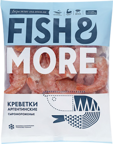 

Креветки Fish&More Аргентинские без головы свежемороженые 41/50 500 г