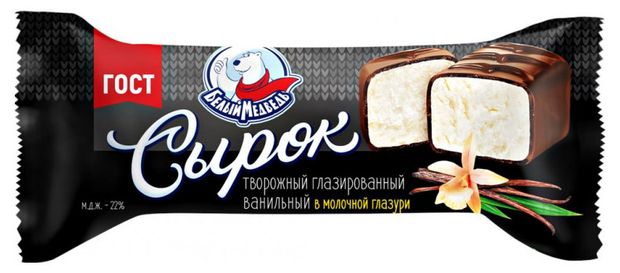 

Сырок Белый Медведь творожный глазированный ванильный 22% 30 г