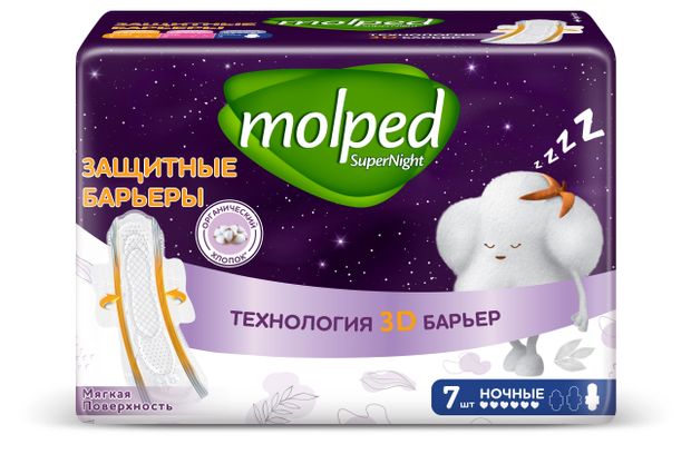 

Прокладки гигиенические Molped SuperNight ночные 7 шт.