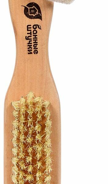 Щетка деревянная двусторонняя с пемзой Банные штучки арт30