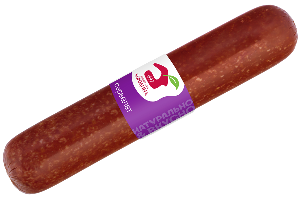 Колбаса варено-копченая Мясной Дом Бородина Сервелат (0,2-0,5 кг), 1 упаковка ~ 0,3 кг