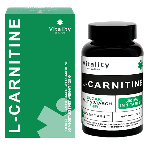 Vitality of Nature L-Carnitine таблетки 500 мг 60 шт