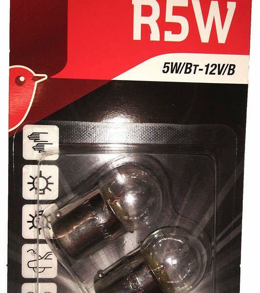 Лампы автомобильные R5W 2 шт ТМ Ашан красная птица