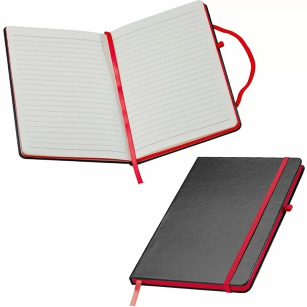 Блокнот А5 142*210 мм 80 л лин Cuxhaven Easy Gifts обл карт на резинке черный/красный арт 037905