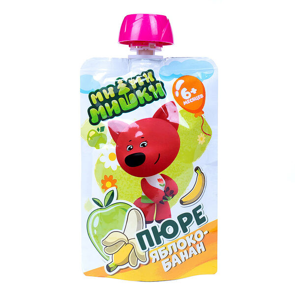 Пюре Ми-Ми-Мишки Яблоко-Банан с 6 месяцев, 90г