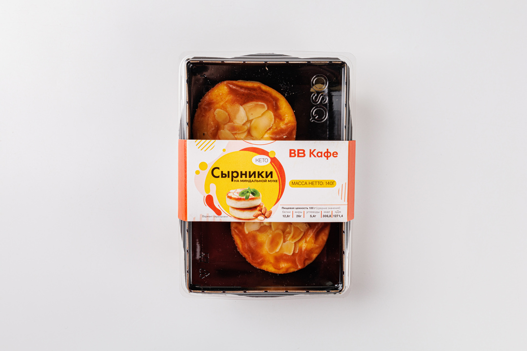 

Сырники на миндальной муке с сиропом топинамбура, кафе 140 г