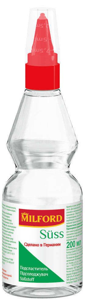 

Подсластитель жидкий Milford на основе цикламата и сахарина 200 мл