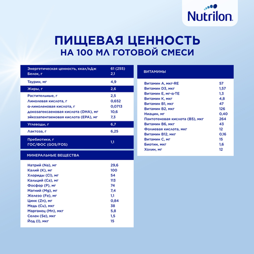 

Смесь молочная Nutrilon Premium 4 с 18 месяцев 600 г