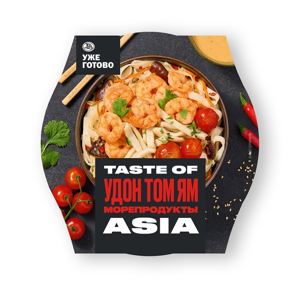 

Лапша Удон Taste of Уже готово с морепродуктами с соусом Том Ям 345 г