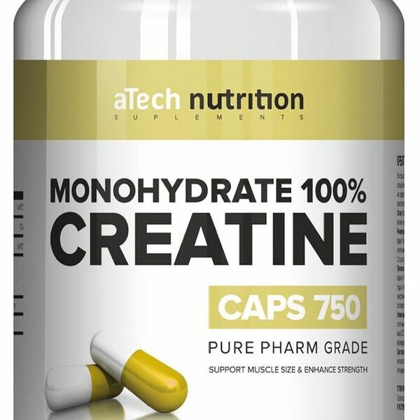Креатин Моногидрат в капсулах 120 шт ТМ Atech Nutrition (Атеч Нутришон)