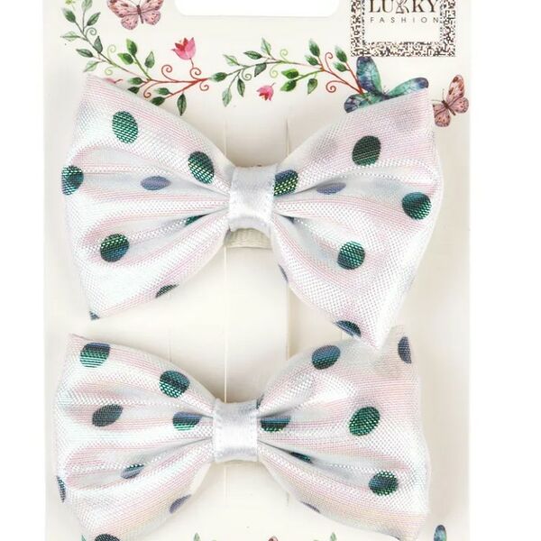 Заколки для волос Lukky Fashion Бант в горошек, 2 шт в ассортименте