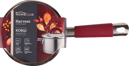 

Ковш HOMECLUB Harvest, индукция, нержавеющая сталь, силикон, 1.2л, Арт. NF-HS1