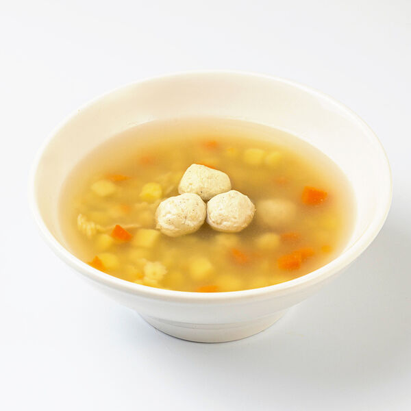 Суп Вкусвилл с куриными фрикадельками и пастой 