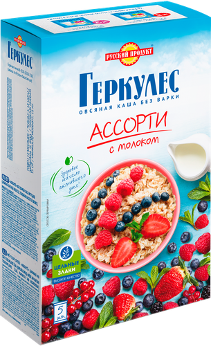 

Геркулес Русский Продукт Ассорти с молоком 5 пакетиков х 35г