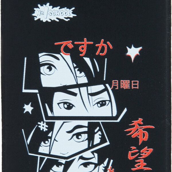 Бейдж Attache 104x63мм вертикальный Аниме из экокожи, черный EK-3V-1P