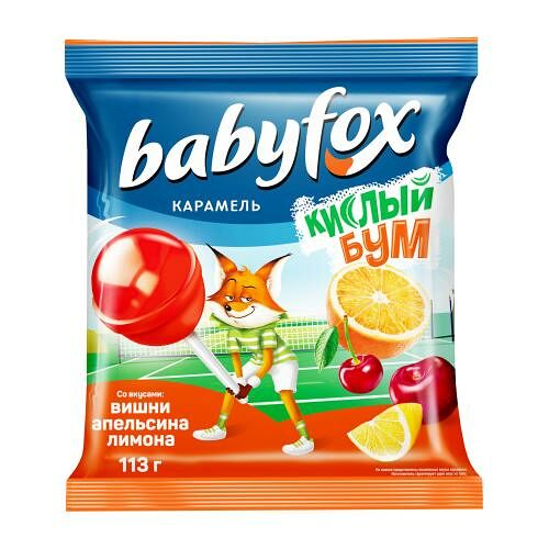 Карамель Babyfox Кислый бум на палочке 113 г