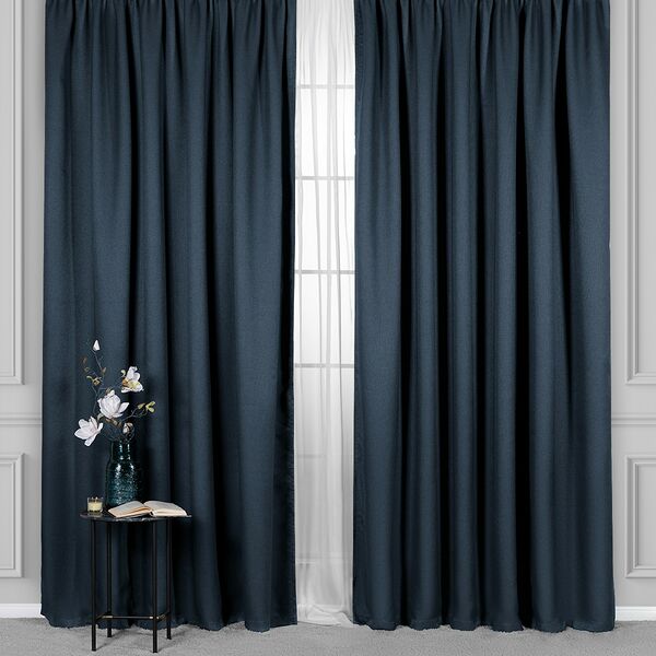 Штора на ленте Daily by T Лорена, 220х270 см, полиэстер, синий, 1 шт
