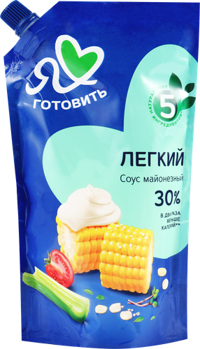 

Соус майонезный Я люблю готовить легкий, массовая доля жира 30% 390 мл