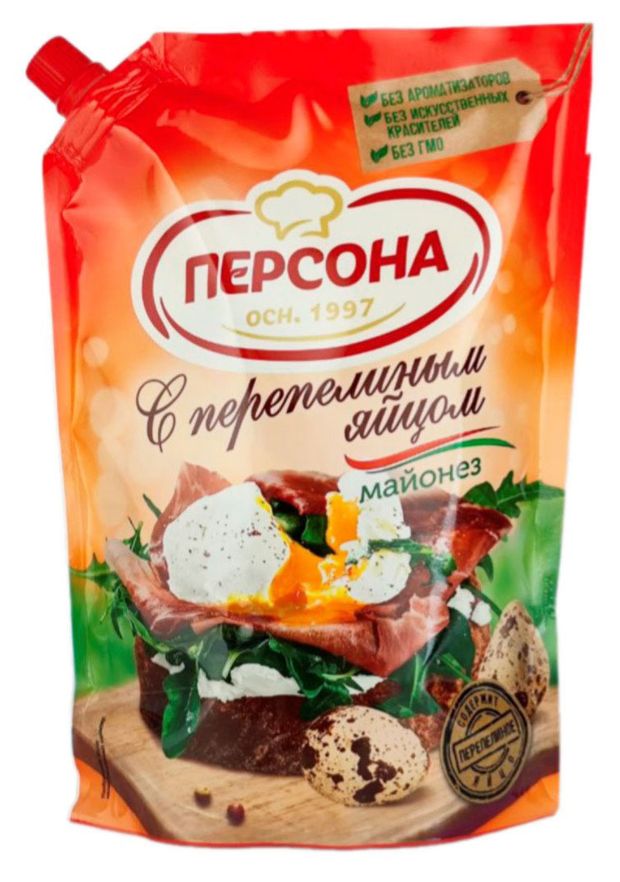 

Майонез ПЕРСОНА с перепелиным яйцом 50% 700 мл