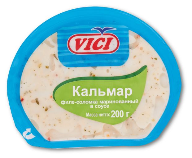 

Кальмар гигантский Vici филе-соломка отварной в соусе с пряностями 200 г