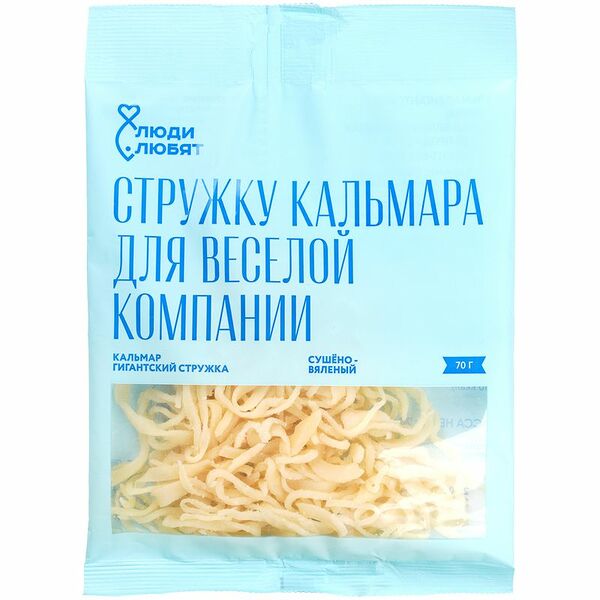 Кальмар гигантский стружка сушено-вяленый Люди Любят, 70 г
