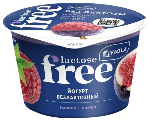 

Йогурт безлактозный Viola Lactose Free Малина-инжир 2.7% 180 г