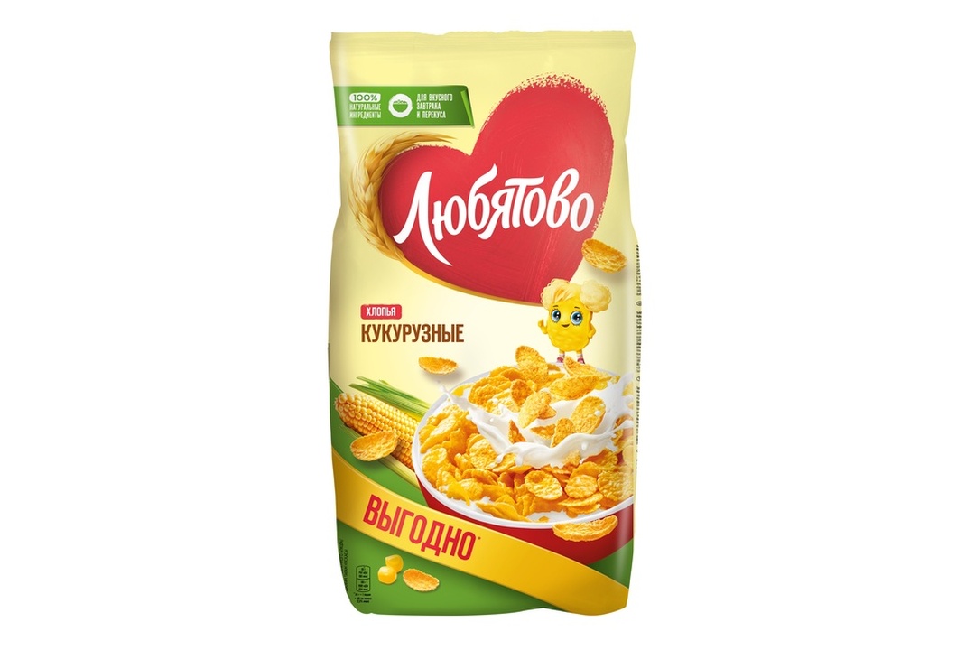 

Готовый завтрак Любятово Хлопья кукурузные, 600г