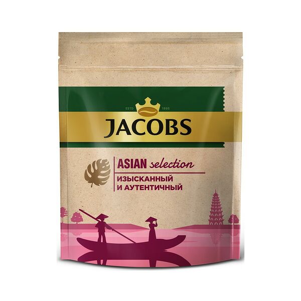 Кофе Jacobs Asian Selection натуральный растворимый сублимированный пакет 180г