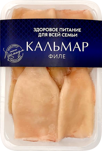 Кальмар замороженный очищенный, тушка с плавником без кожи, 500г