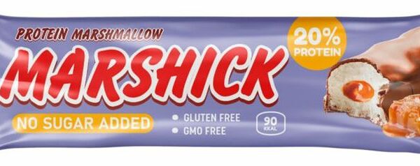 Батончик Soj Marshmallow с соленой карамелью в молочном шоколаде протеиновый без сахара 30г