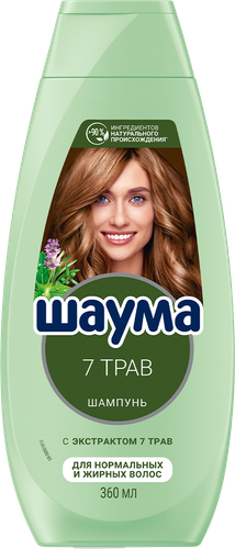 

Шампунь Шаума 7 трав для нормальных и жирных волос женский 360 мл