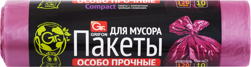 

Пакеты для мусора Grifon 120л в рулоне 10шт