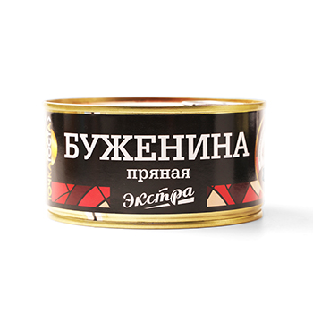 

Консервы Буженина пряная 325 г, Россия