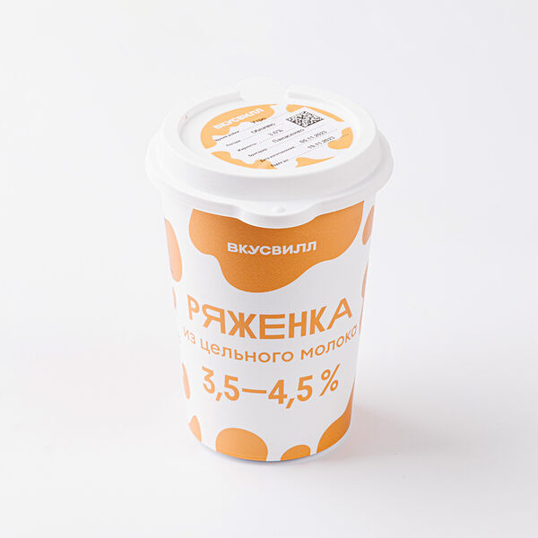 Ряженка из цельного молока ВкусВилл 3.5 - 4.5%, 500г