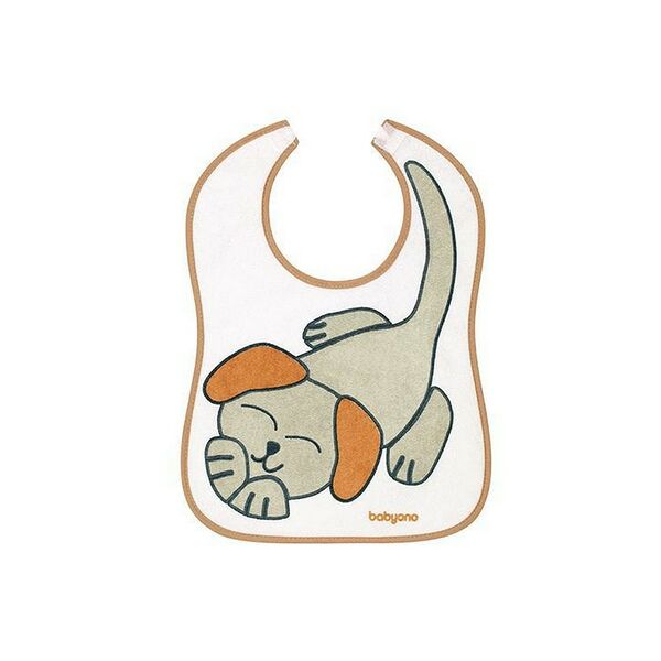 Нагрудник махровый с клеенкой 9м+, Babyono