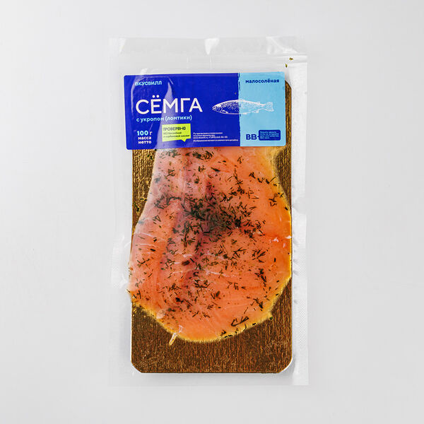 Семга слабосоленая ломтики с укропом