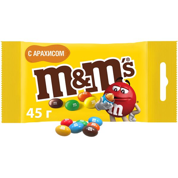 Конфеты M&M's драже с арахисом и молочным шоколадом 45 г