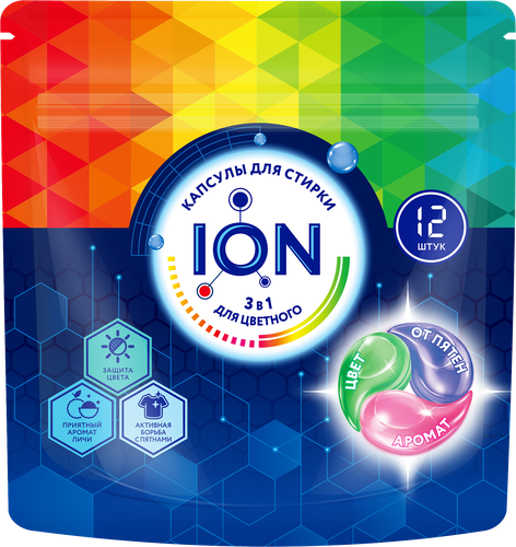 

Капсулы для стирки ION, 12 шт.