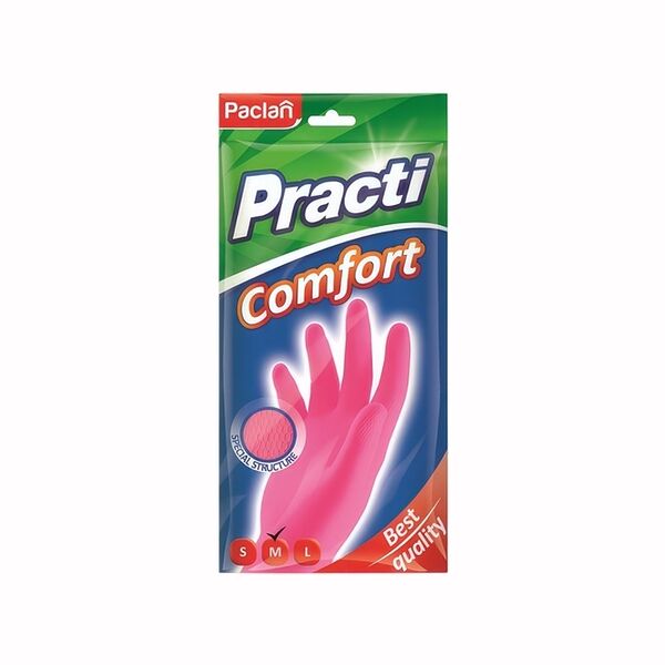 Перчатки резиновые Paclan comfort усиленные размер М