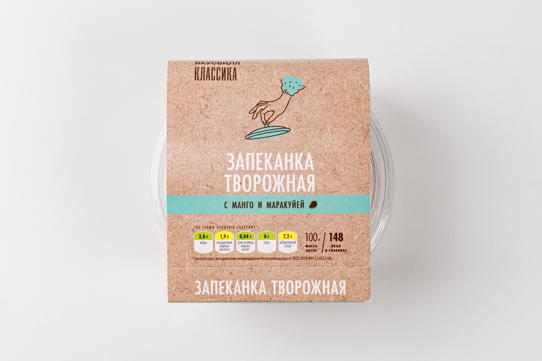 

Запеканка творожная с манго и маракуйей, 100г