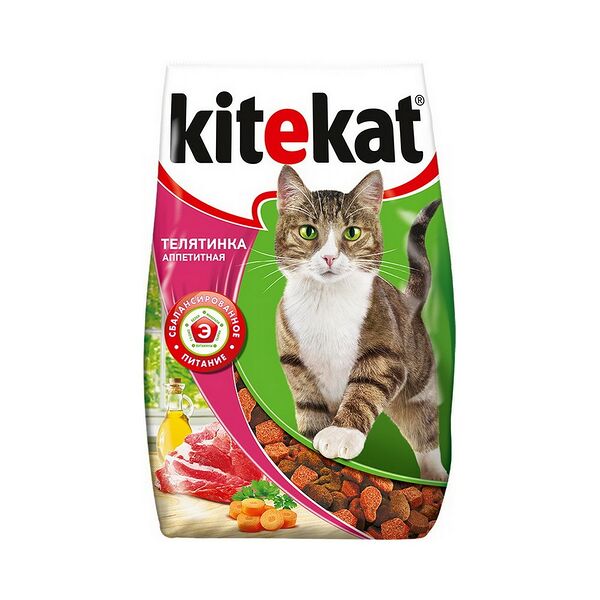 Китекат Корм телятинка аппетит. х4 вес 1,9 кг. имп. ОДО 