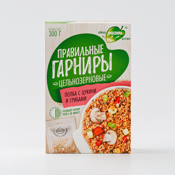 Полба с грибами и овощами Образ жизни Алтая Правильные гарниры 300 г