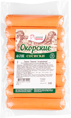 

Сосиски Кузбасский Бройлер Окорские 400 г