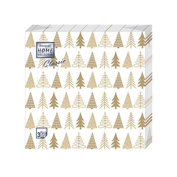 

Салфетки Home Collection Золотые елочки 33х33 см, 3 сл, 20 шт