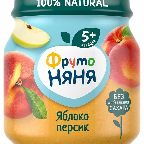 Пюре детское ФрутоНяня яблоко, персик, 100 г