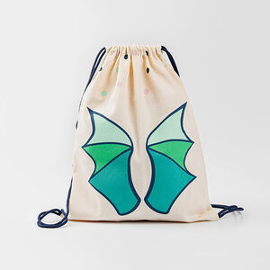 Сумка большая "Крылья" синий шнур