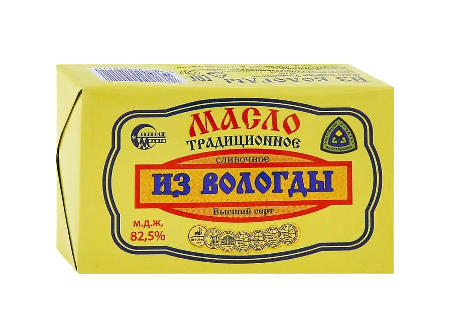

Масло сливочное Северное Молоко Традиционное из Вологды 82.5% 180 г