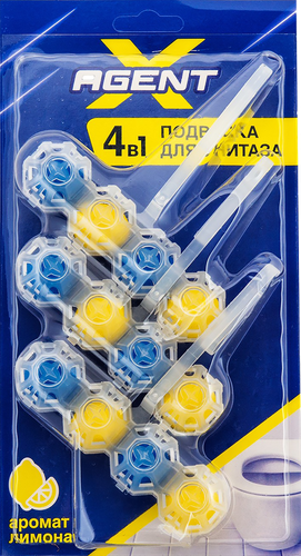 

Подвеска для унитаза Agent X 4в1 аромат Лимон 3x50 г