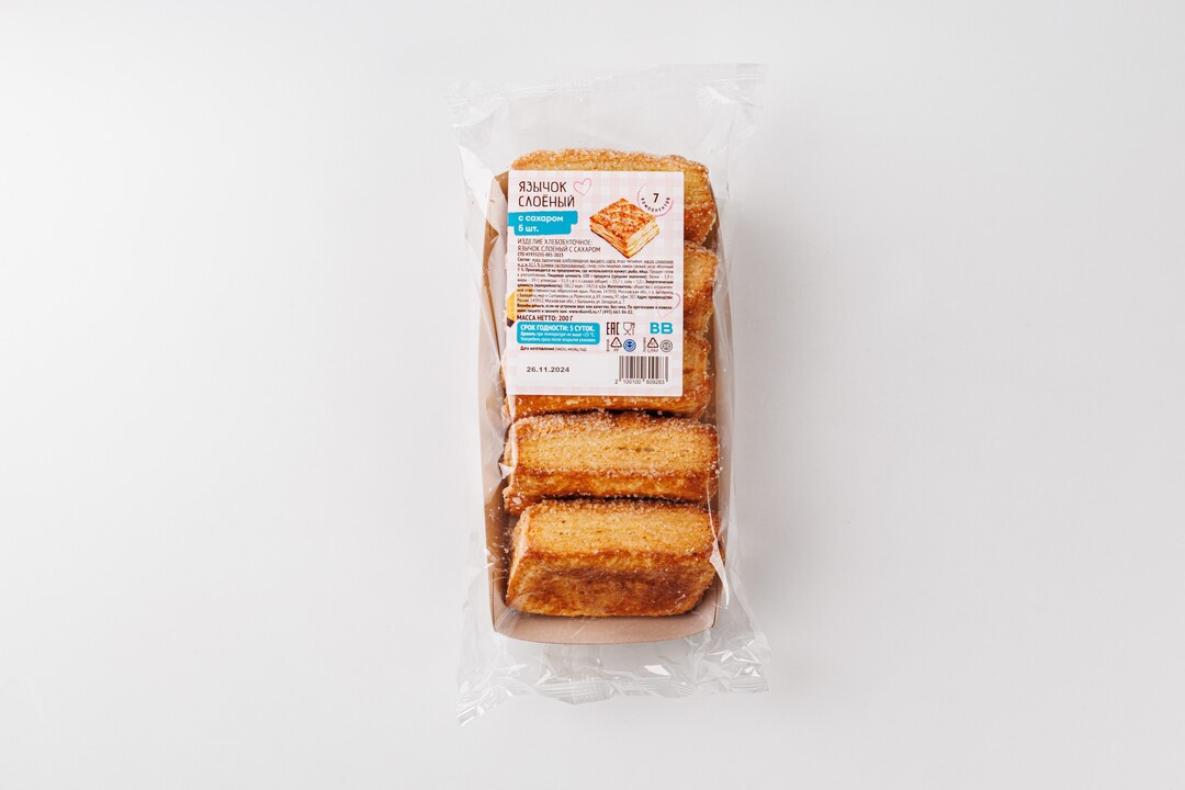 

Язычок ВкусВилл слоеный с сахаром 200 г